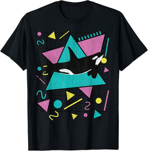 Orca Killer Whale Vintage 90s Retro 1990s Aesthetic Vibes T-Shirt - T-Shirt | Black
