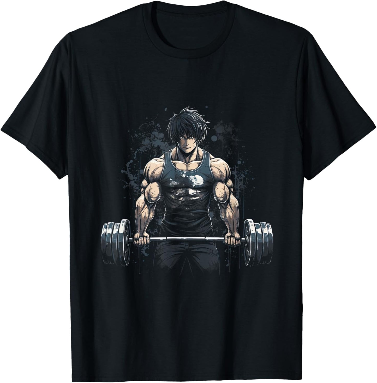 Anime Young Deadlift Fitness Motivation Strenght T-Shirt - T-Shirt | Black
