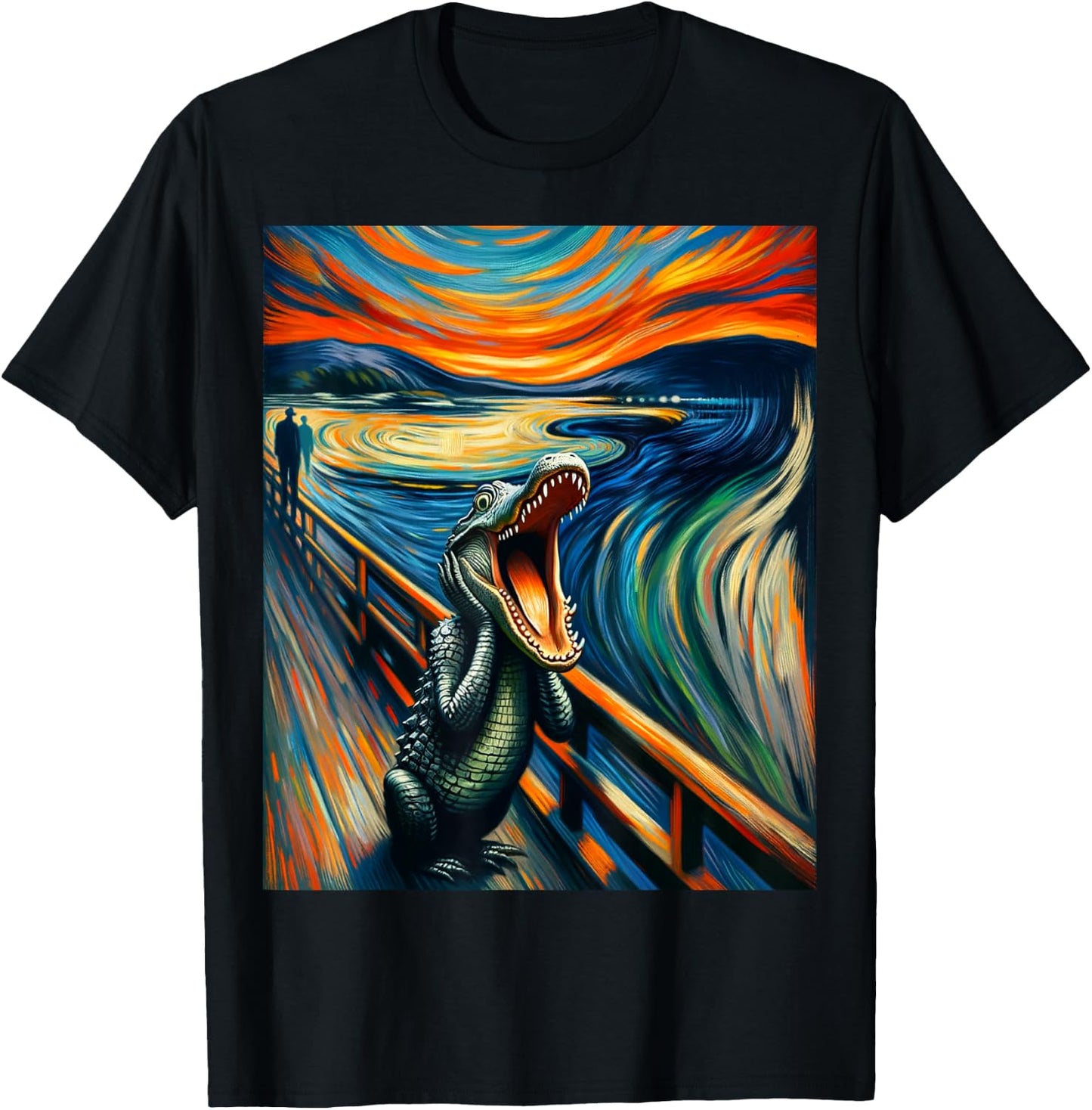 Expressionist Shirt for Alligator Lovers Artistic Alligator T-Shirt - T-Shirt | Black