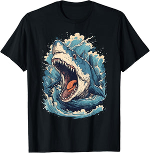 Great White Shark | Shark Lover Graphic T-Shirt - T-Shirt | Black