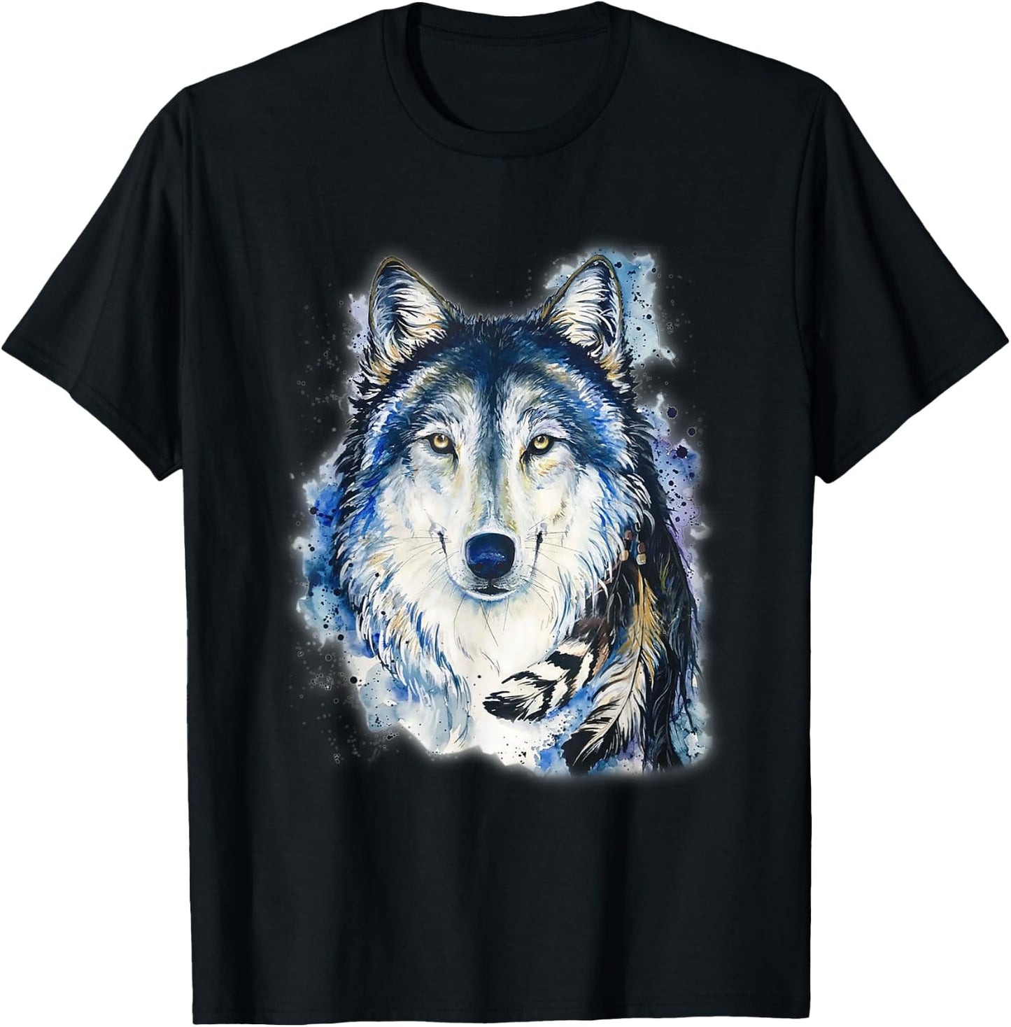 Vintage wolf Shirt wolf women Lovers for boys and girls T-Shirt - T-Shirt | Black