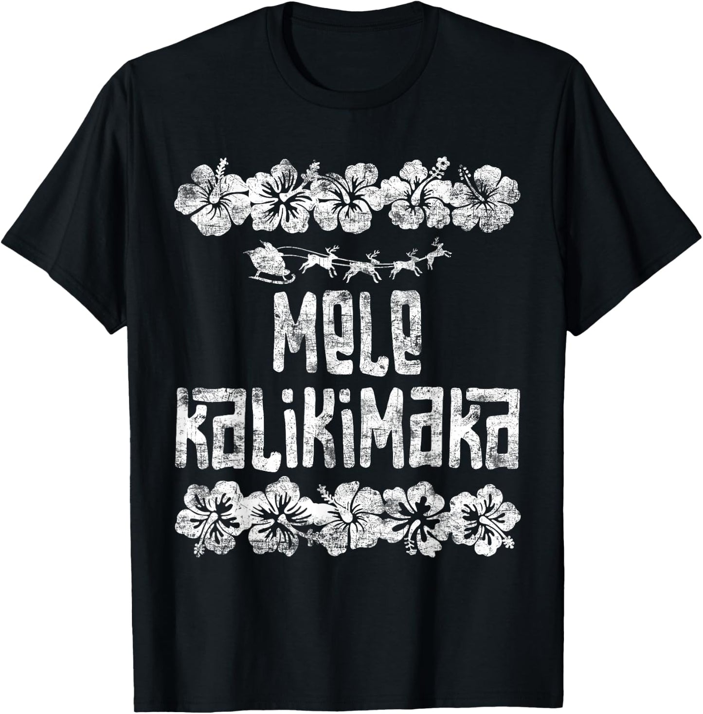 Mele Kalikimaka Hawaii Christmas Santa Beach Women Kids T-Shirt - T-Shirt | Black