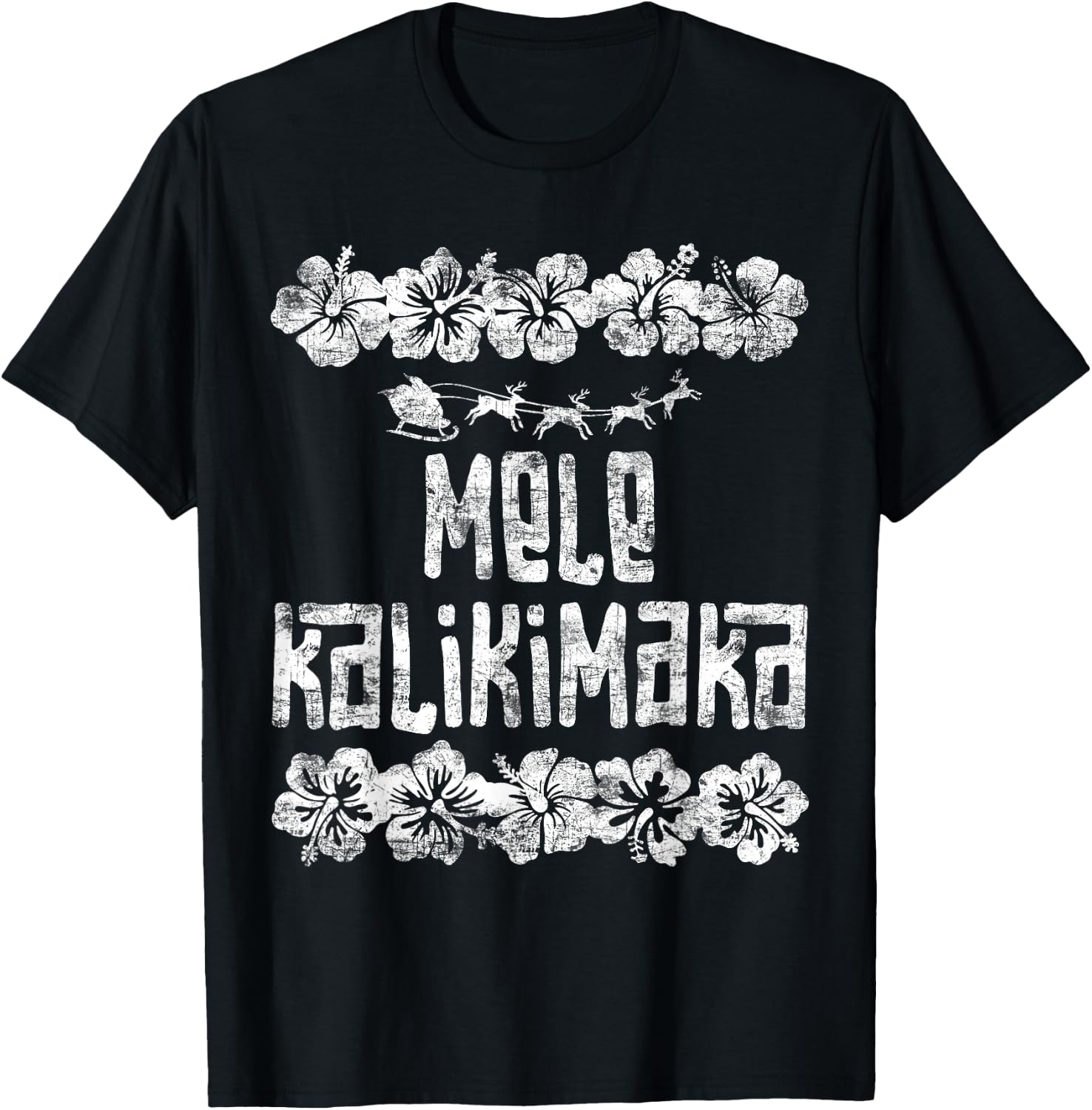 Mele Kalikimaka Hawaii Christmas Santa Beach Women Kids T-Shirt - T-Shirt | Black