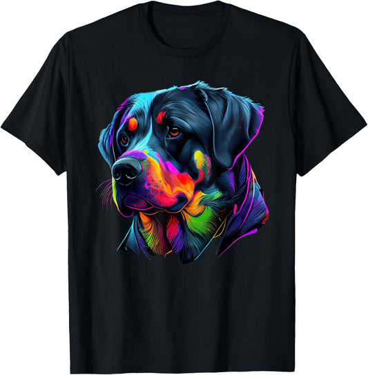 Rottweiler Pop Art Design Funny Rottweiler T-Shirt - T-Shirt | Black