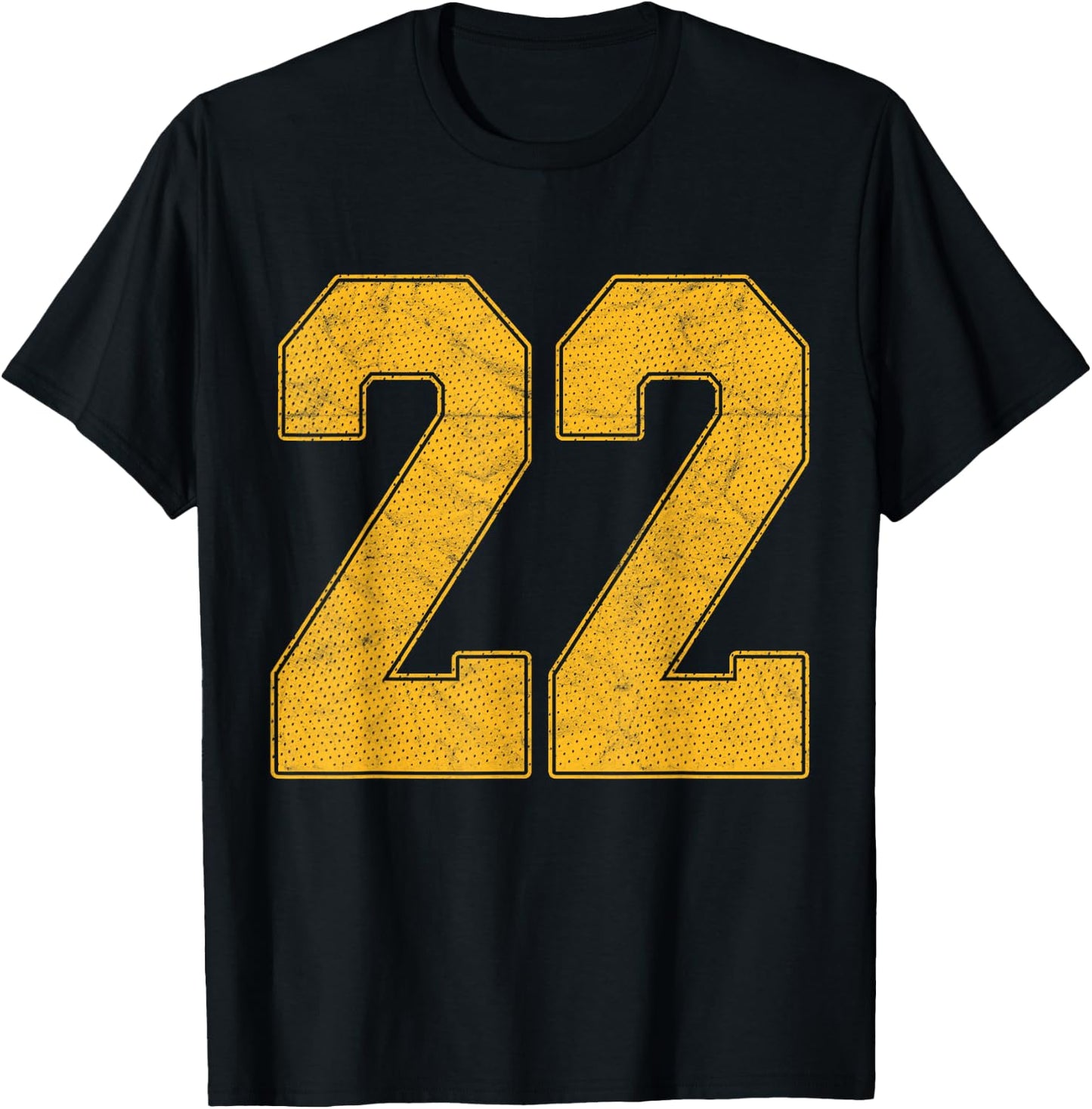 Number 22 Numbered Uniform Sports Team Jersey 22nd Birthday T-Shirt - T-Shirt | Black
