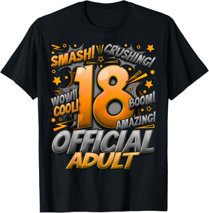 Official Adult 18th Birthday Comic Style Awesome Since 2005 T-Shirt - T-Shirt | Black