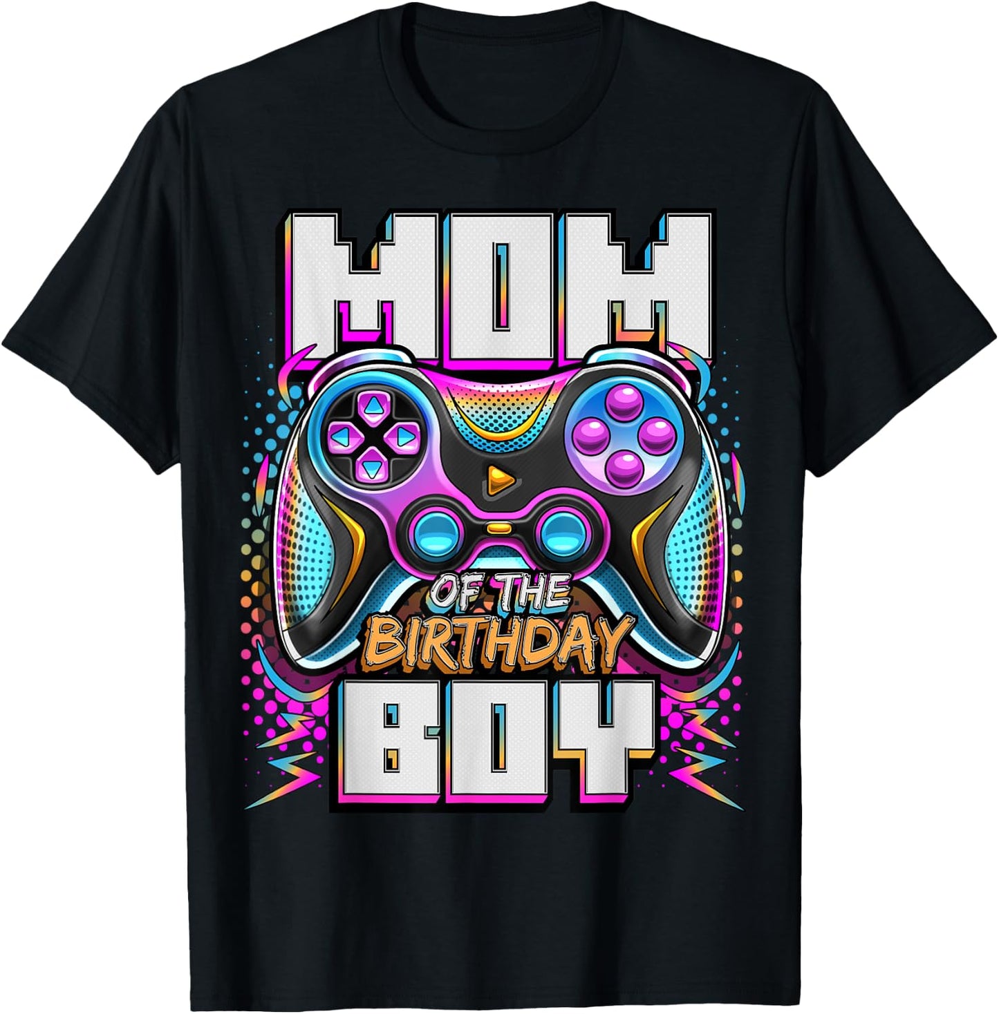 Mom of the Birthday Boy Matching Video Game Birthday Party T-Shirt - T-Shirt | Black