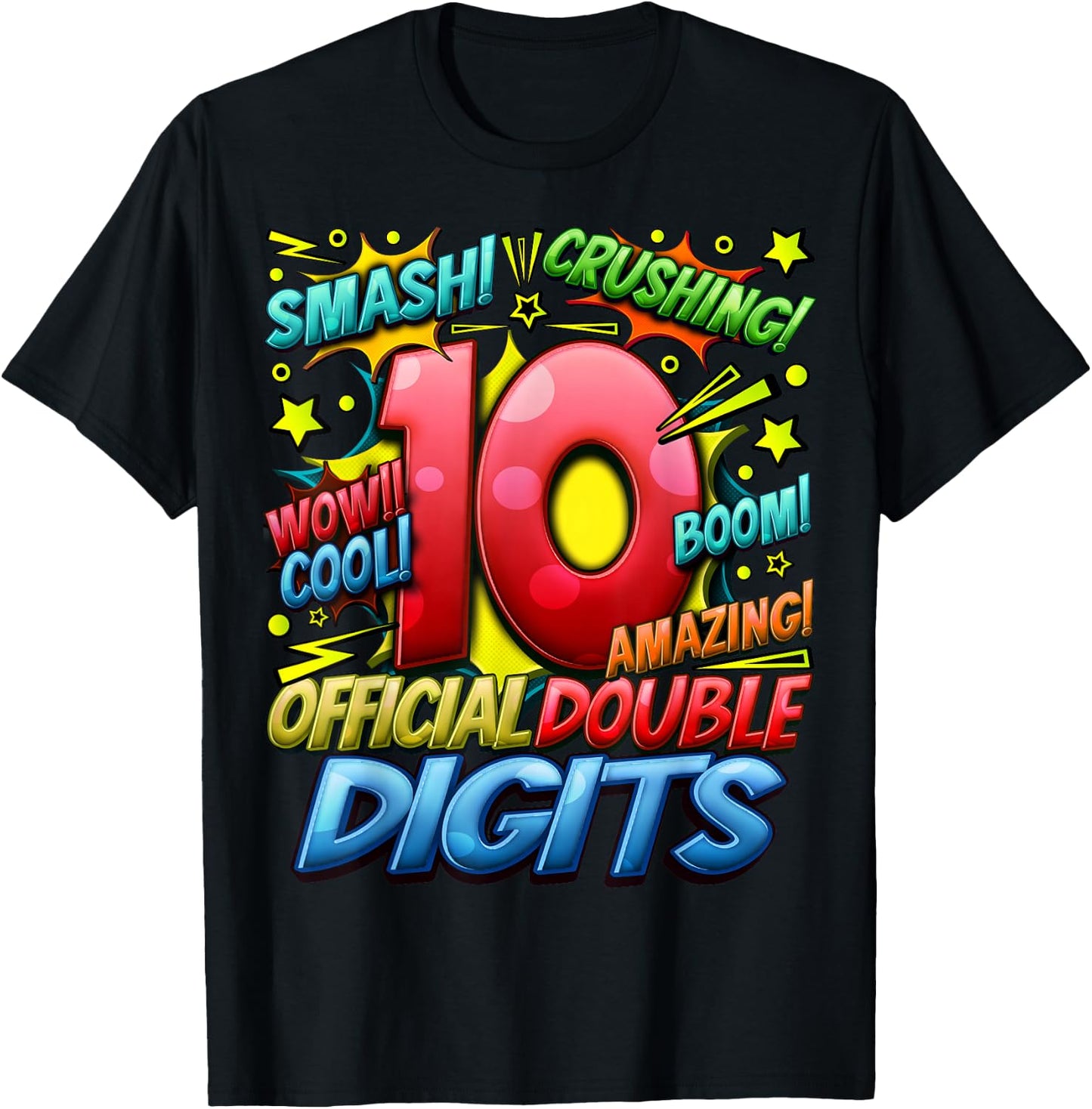 Official Double Digits 10th Birthday Awesome Since 2013 Boy T-Shirt - T-Shirt | Black