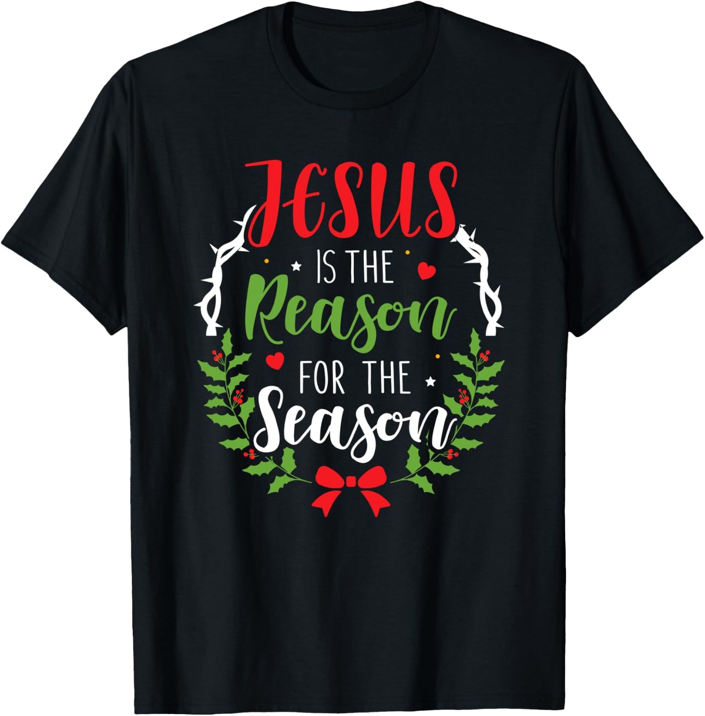 Jesus is the reason for the season christian christmas T-Shirt - T-Shirt | Black