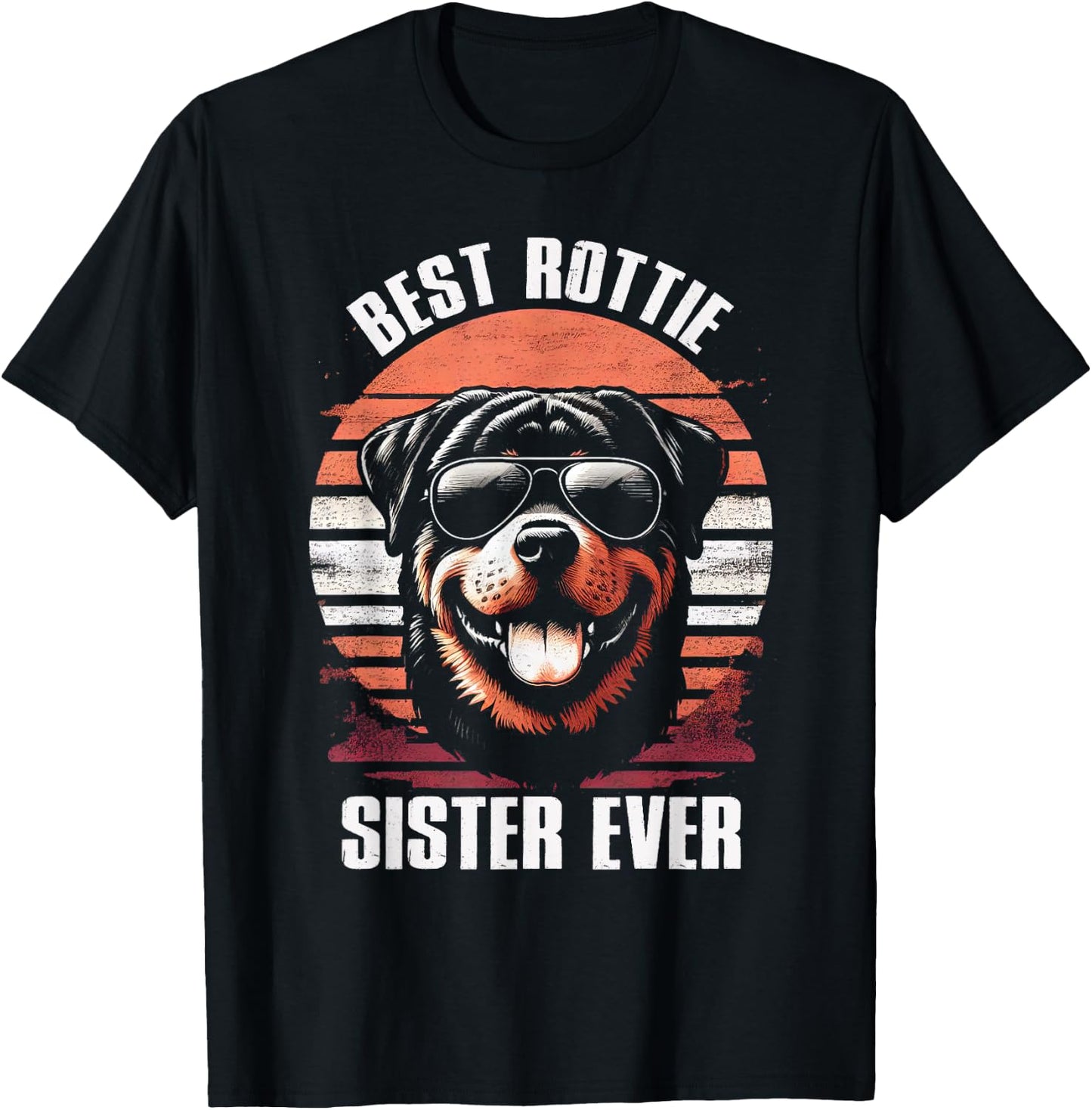 Best Rottie Sister Ever Rottweiler Dog Vintage Women Kids T-Shirt - T-Shirt | Black