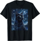 black cat Painting art Starry Night kitty kitten Van Gogh T-Shirt - T-Shirt | Black