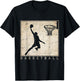 Retro Basketball for Basketball Players Basketball Clothing T-Shirt - T-Shirt | Black