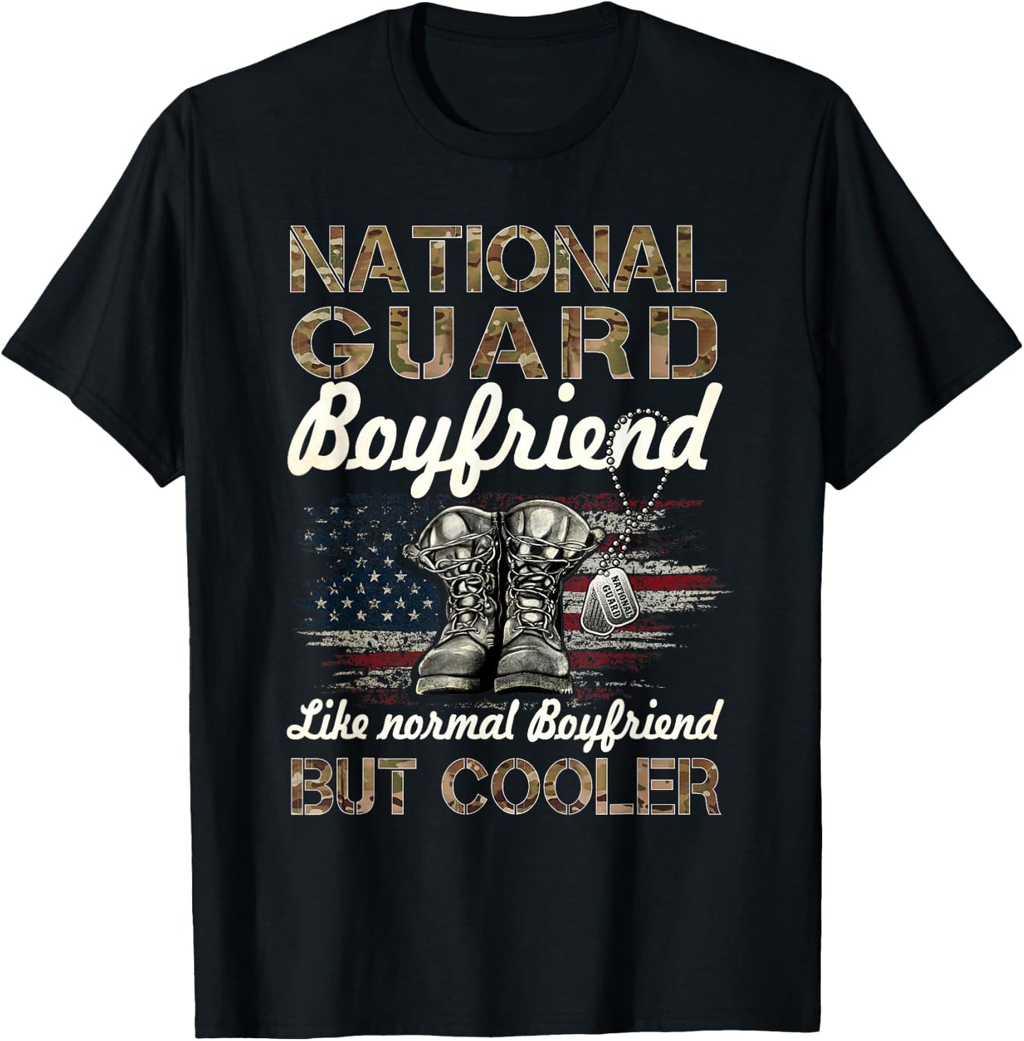 National Guard Boyfriend Proud Boyfriend Military Matching T-Shirt - T-Shirt | Black