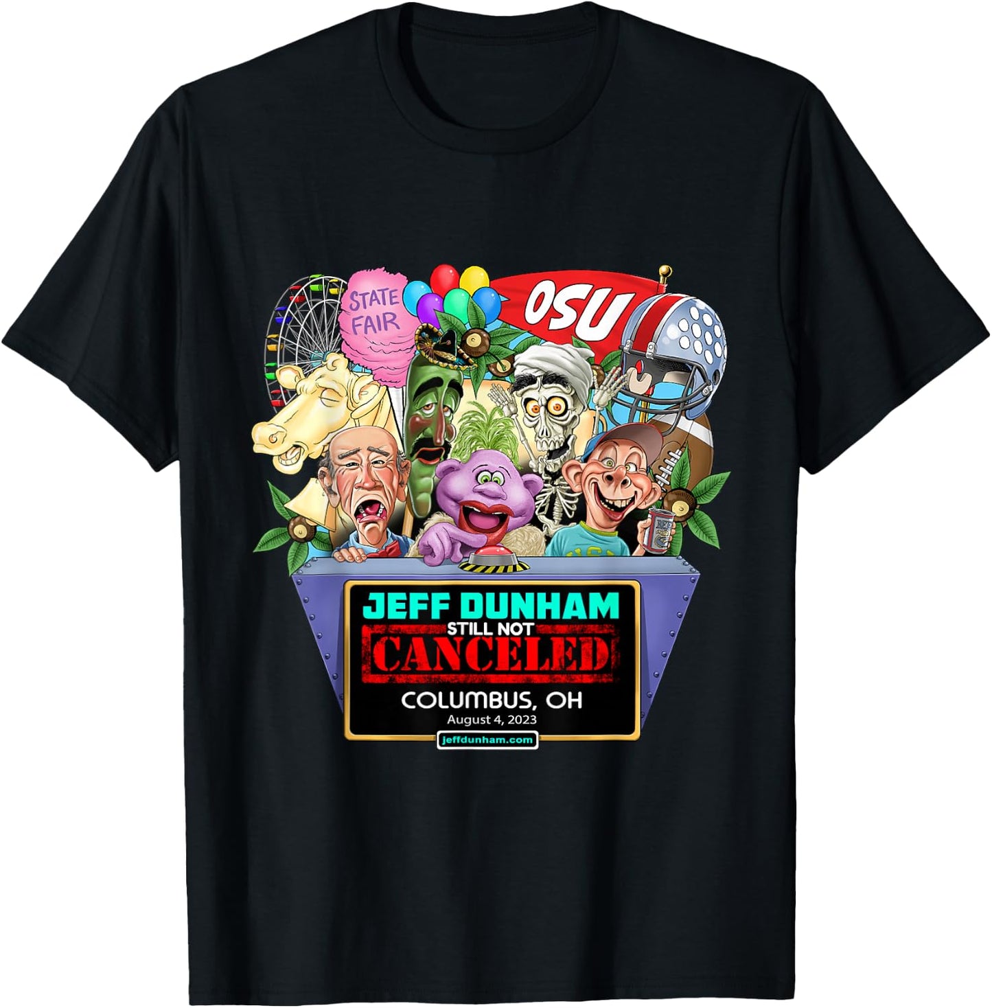 Jeff Dunham Black Classic Fit , -Adults, Short Sleeve, Small T-Shirt - T-Shirt | Black