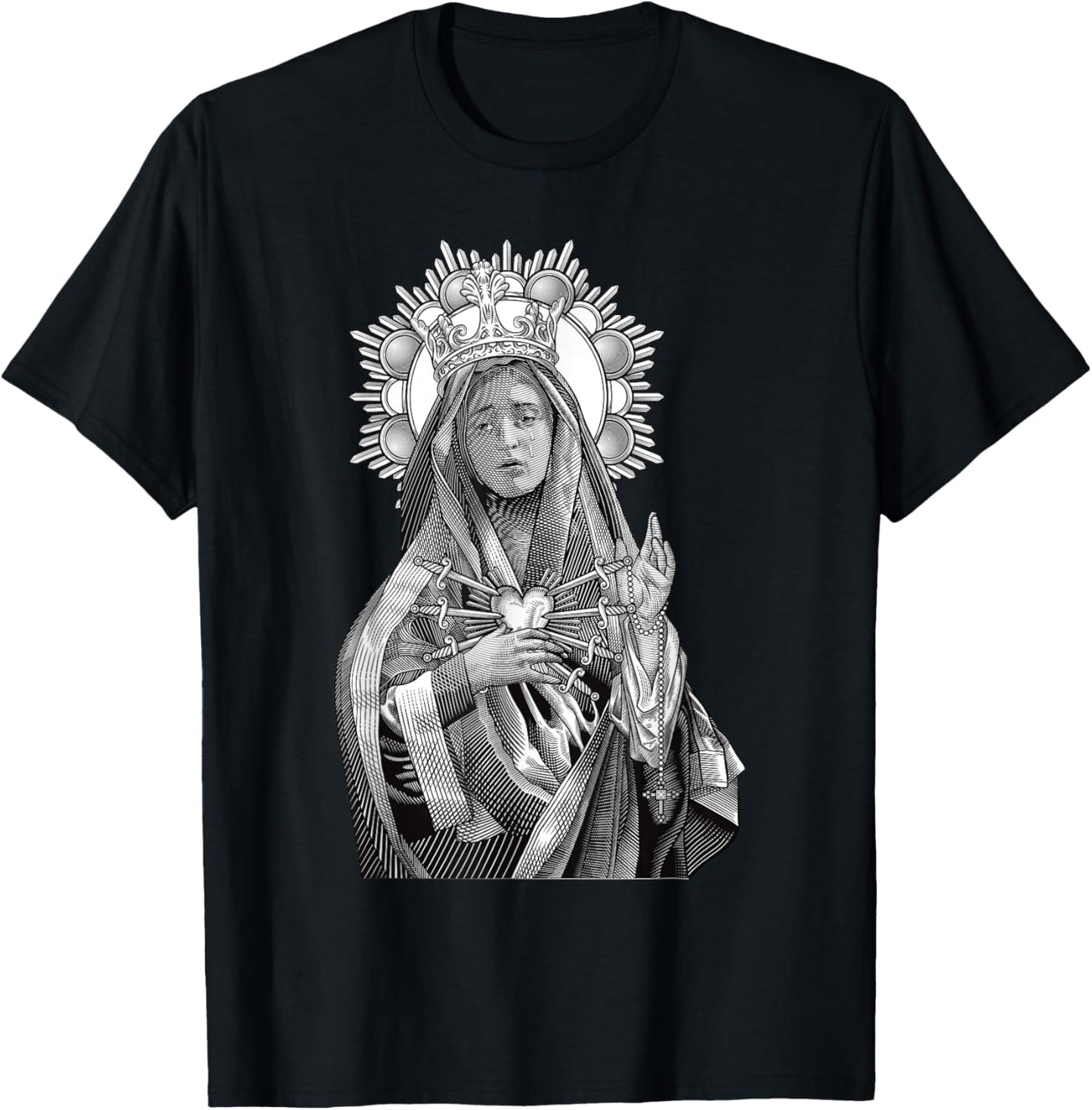 Mater Dolorosa Our Lady of Sorrows Virgin Mary Catholic T-Shirt - T-Shirt | Black