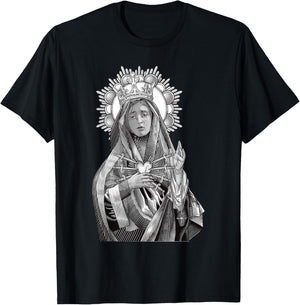 Mater Dolorosa Our Lady of Sorrows Virgin Mary Catholic T-Shirt - T-Shirt | Black