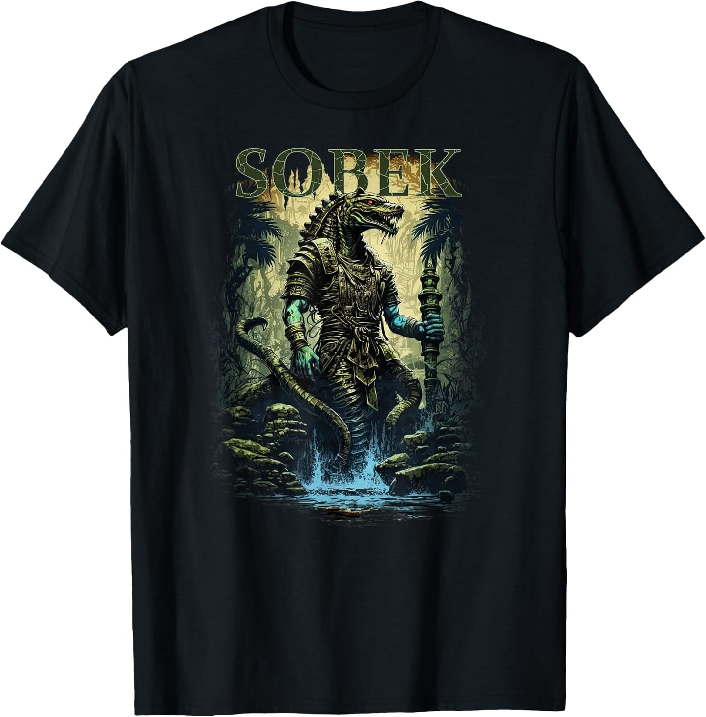 Sobek Ancient Egyptian God Of The Nile Egypt Mythology Item T-Shirt - T-Shirt | Black