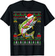 Xmas Ugly Sweater Style Santa Rainbow Trout Fish Christmas T-Shirt - T-Shirt | Black
