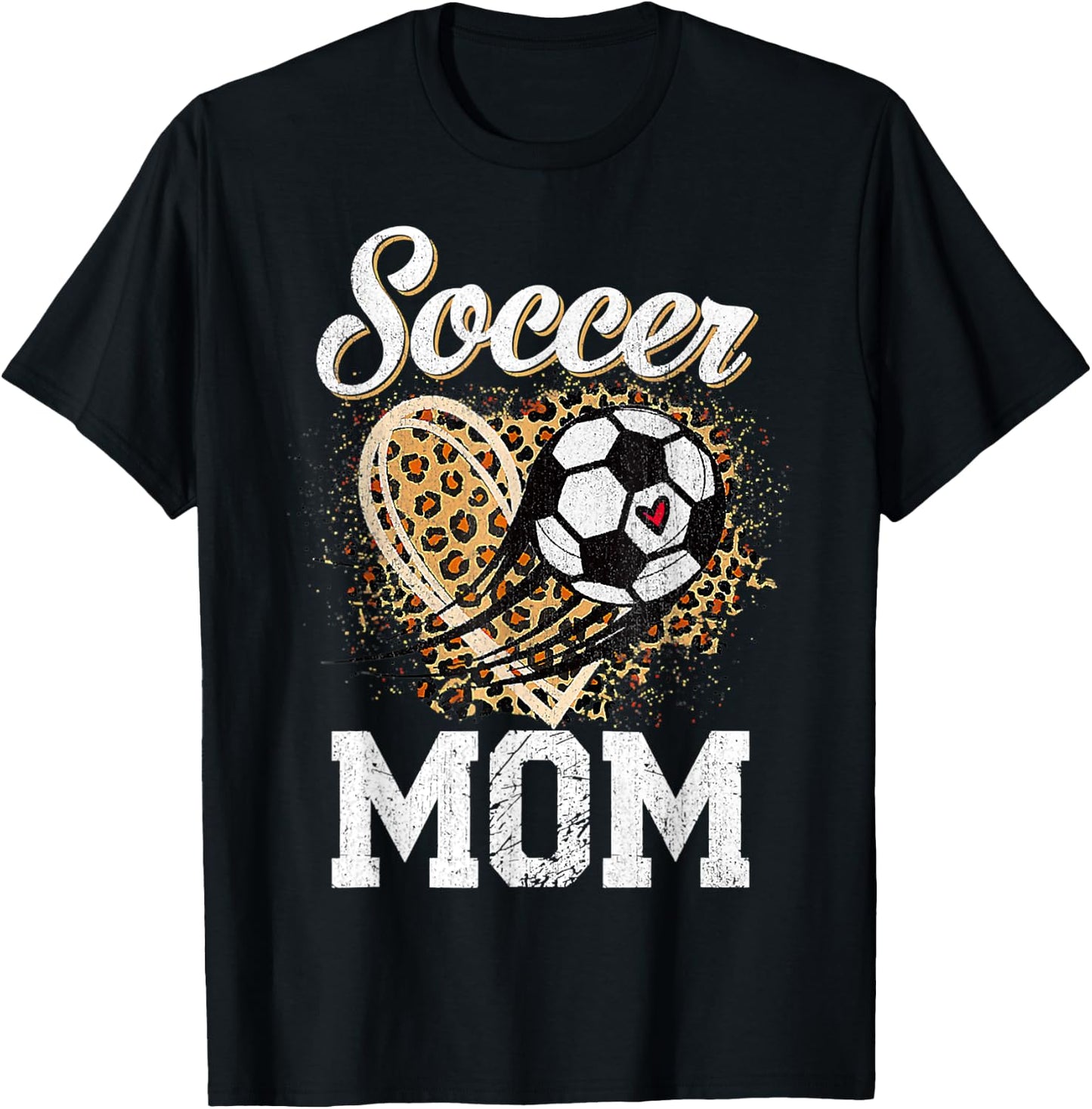 Leopard Soccer Mom Ball Funny Mother's Day T-Shirt - T-Shirt | Black