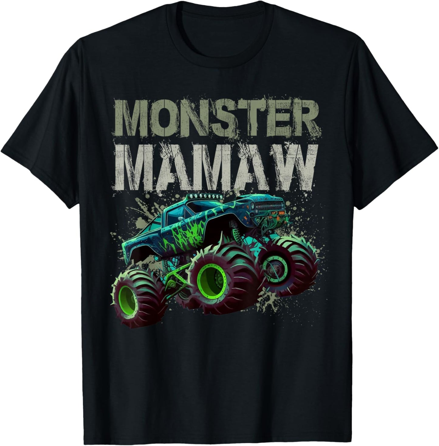 Monster Truck Mamaw Family Matching Monster Truck Lovers T-Shirt - T-Shirt | Black