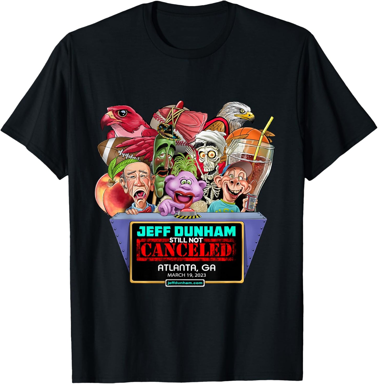 Jeff Dunham Atlanta, GA (2023) T-Shirt - T-Shirt | Black
