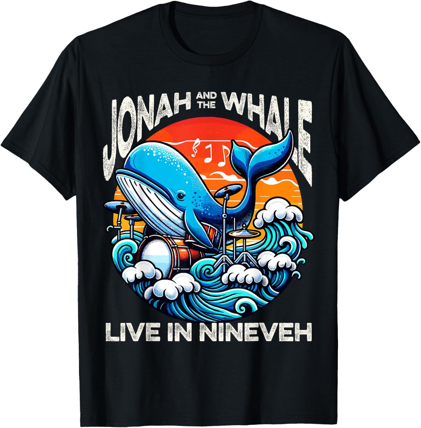 Jonah Whale Funny Rock Band Vintage Funny Christian T-Shirt - T-Shirt | Black