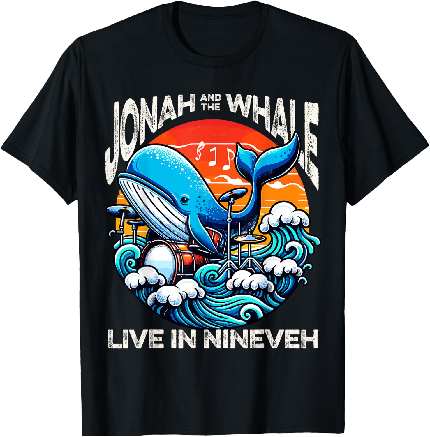 Jonah Whale Funny Rock Band Vintage Funny Christian T-Shirt - T-Shirt | Black