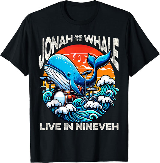 Jonah Whale Funny Rock Band Vintage Funny Christian T-Shirt - T-Shirt | Black