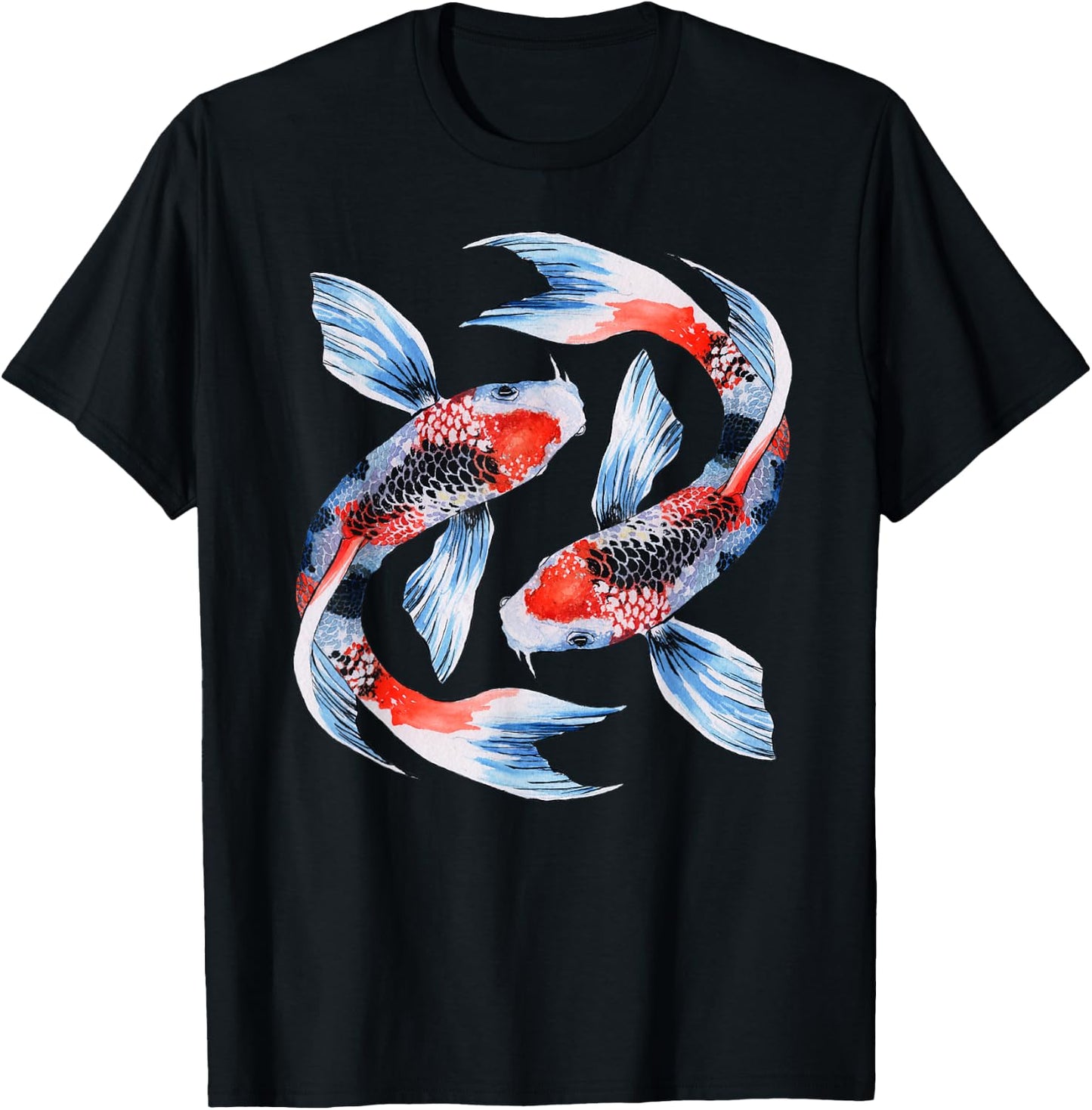 Japanese Koi Carp Nishikigoi Fish Cherry Blossoms Men Women T-Shirt - T-Shirt | Black