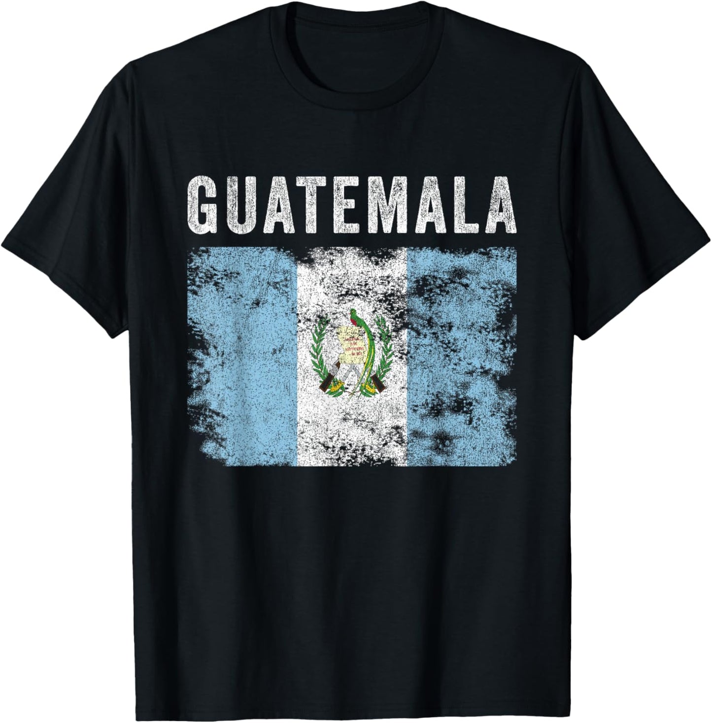 Guatemala Flag Distressed - Men Women Kids - Guatemalan Flag T-Shirt - T-Shirt | Black
