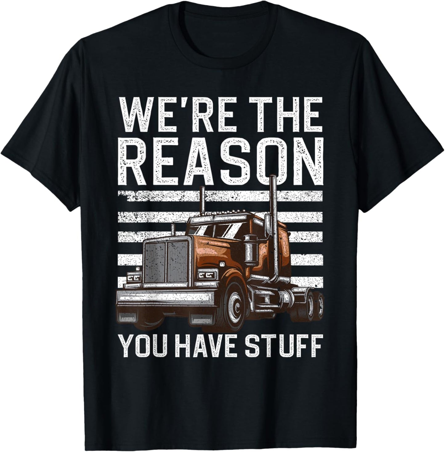 Funny Trucker Design Women Semi Truck Driver Lover T-Shirt - T-Shirt | Black