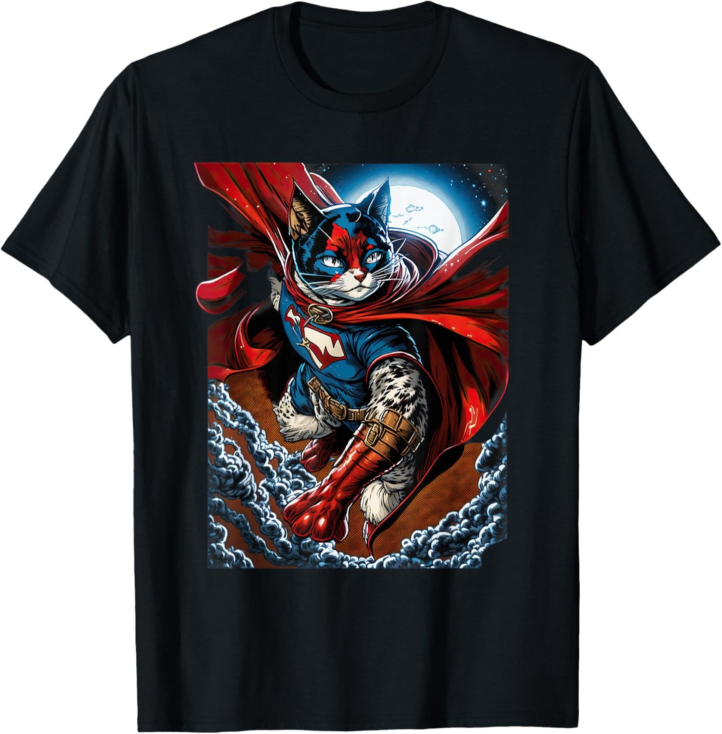 Super Power Superhero Snowshoe Cat Men Women Kids T-Shirt - T-Shirt | Black