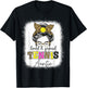 Loud and proud tennis Auntie messy bun leopard women T-Shirt - T-Shirt | Black