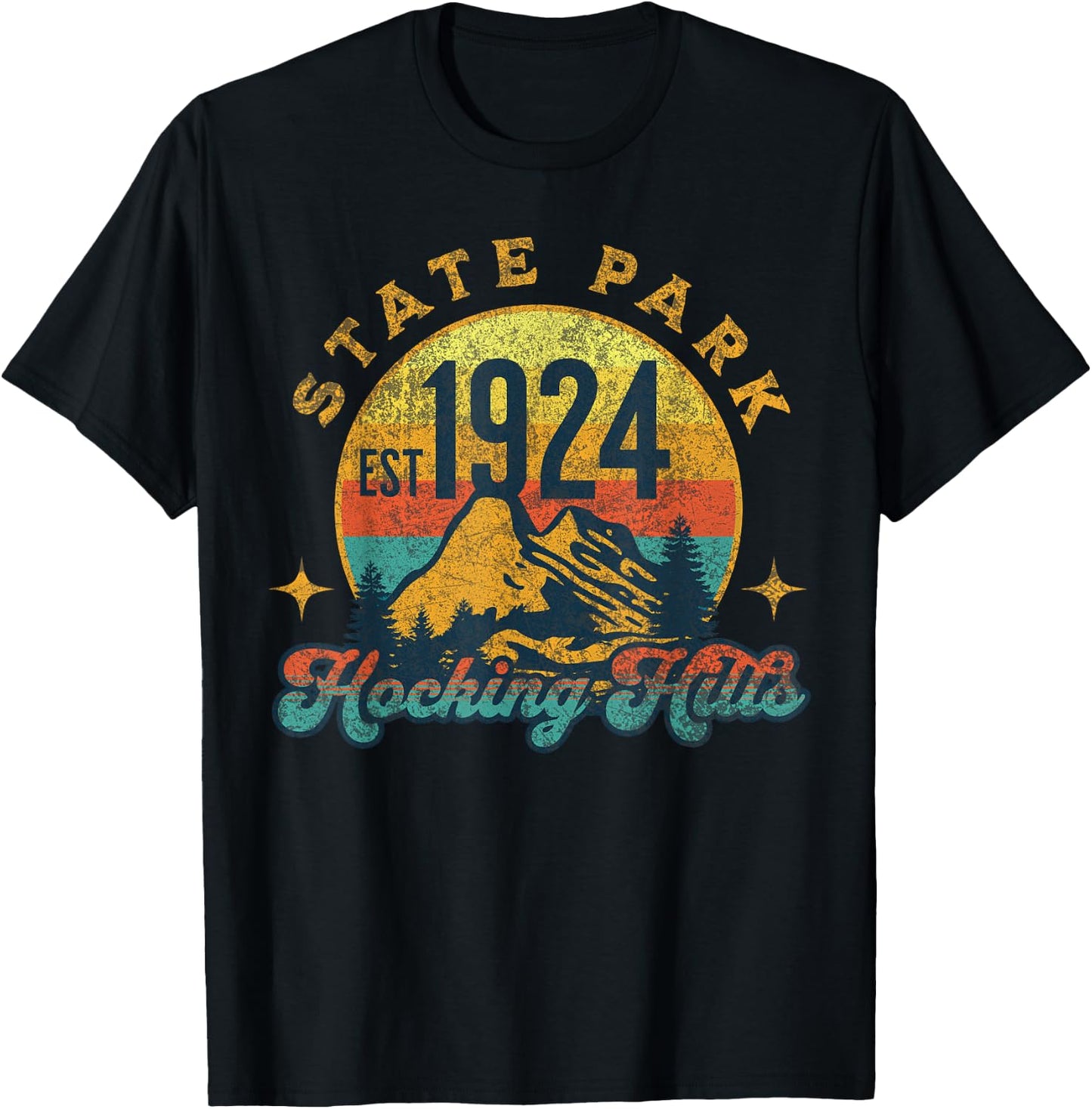 Hocking Hills Ohio Nature Mountains Hiking Outdoors Vintage T-Shirt - T-Shirt | Black