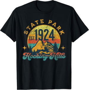 Hocking Hills Ohio Nature Mountains Hiking Outdoors Vintage T-Shirt - T-Shirt | Black