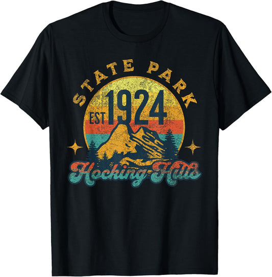 Hocking Hills Ohio Nature Mountains Hiking Outdoors Vintage T-Shirt - T-Shirt | Black