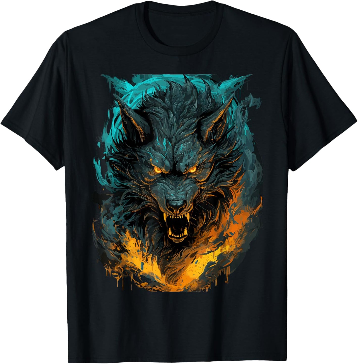 Fenrir Wolf - Norse Mythology - Ragnarok Viking T-Shirt - T-Shirt | Black