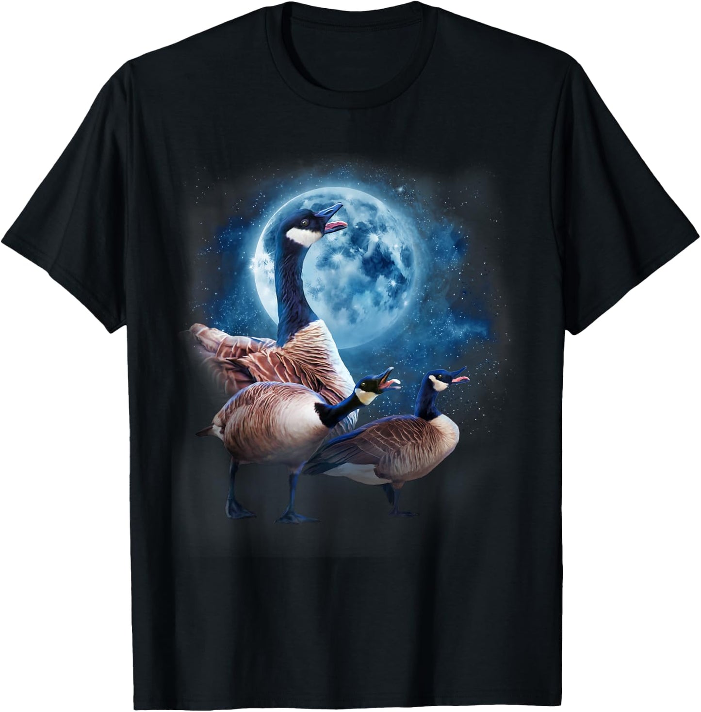 Canadian Goose Shirt - Howling at the Moon Silly Goose T-Shirt - T-Shirt | Black