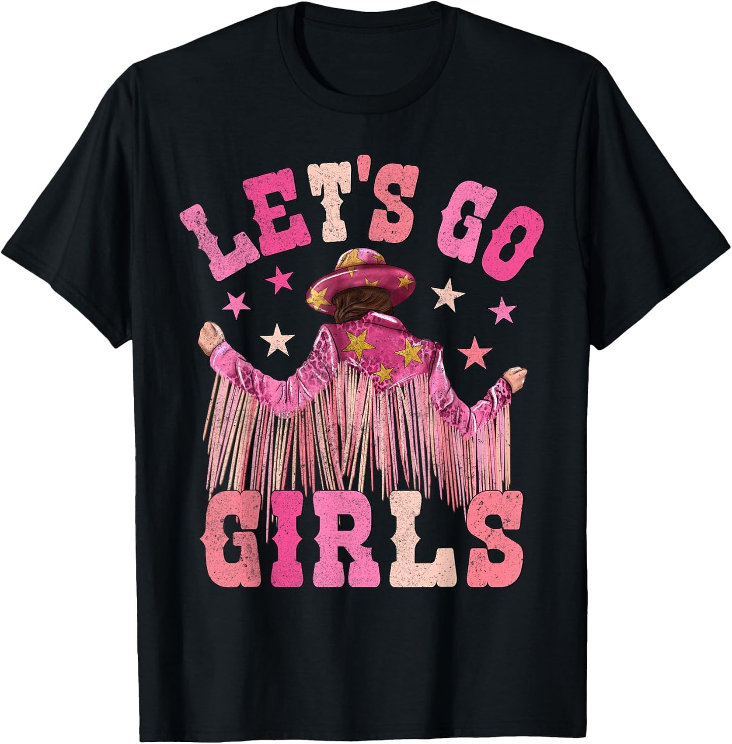 Let's Go Girls Western Country Cowgirl Bachelorette Matching T-Shirt - T-Shirt | Black