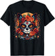 Cute Cat Sugar Skull Mexican Cat Halloween Day Of The Dead Men Women Kids T-Shirt - T-Shirt | Black
