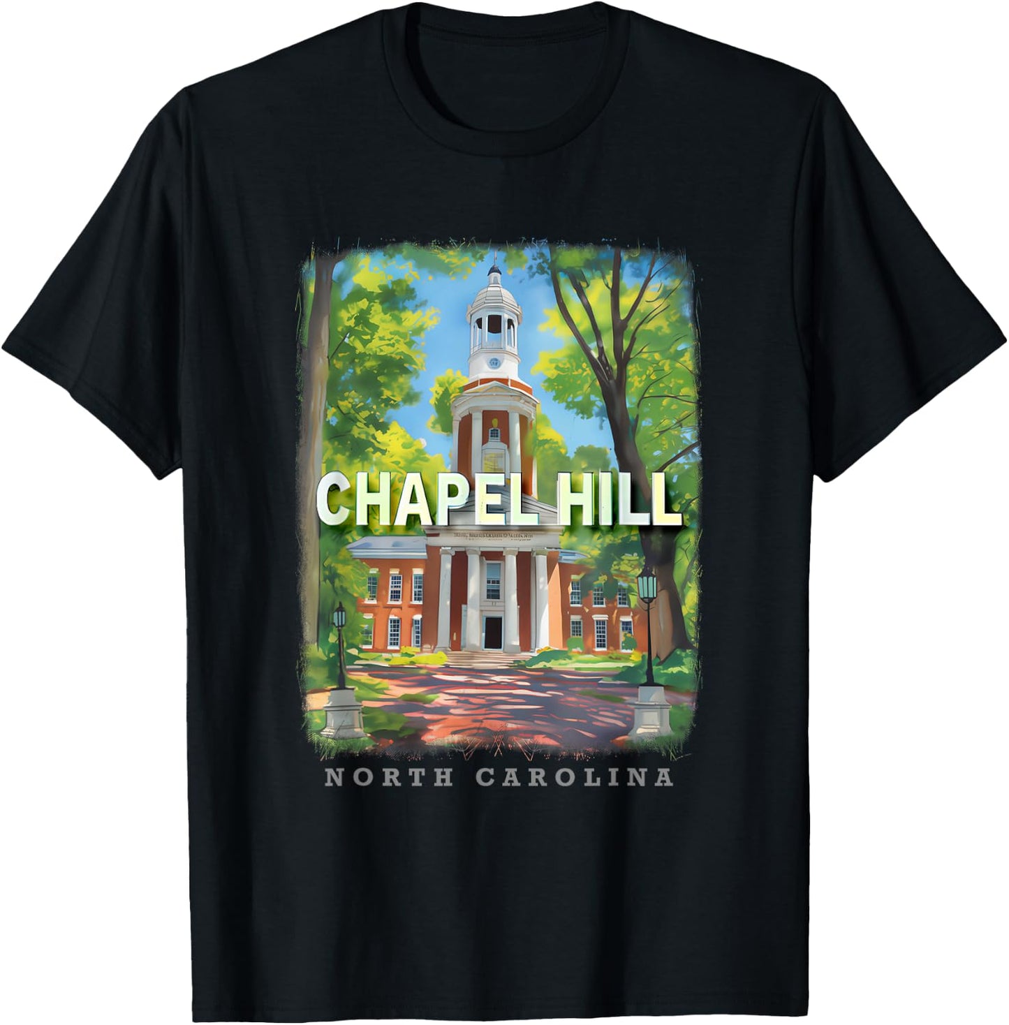 Chapel Hill North Carolina NC Campus Charm SD146 T-Shirt - T-Shirt | Black