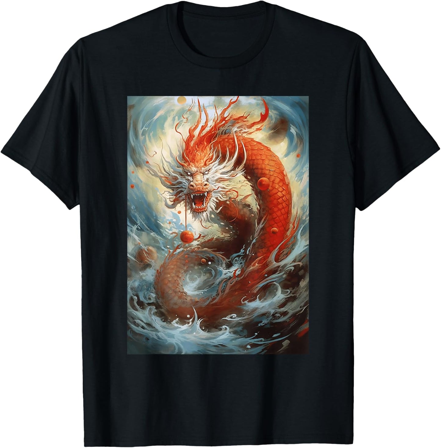 Dragon Art Chinese Symbol Of Power Strength Good Luck T-Shirt - T-Shirt | Black