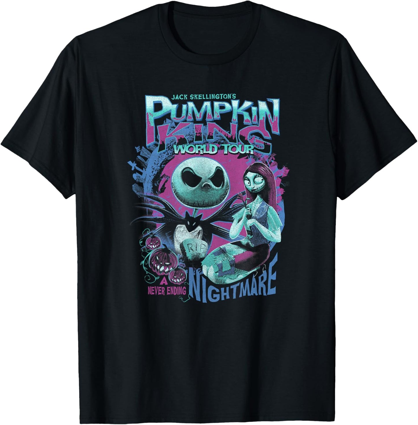 Disney The Nightmare Before Christmas Jack and Sally Tour T-Shirt - T-Shirt | Black