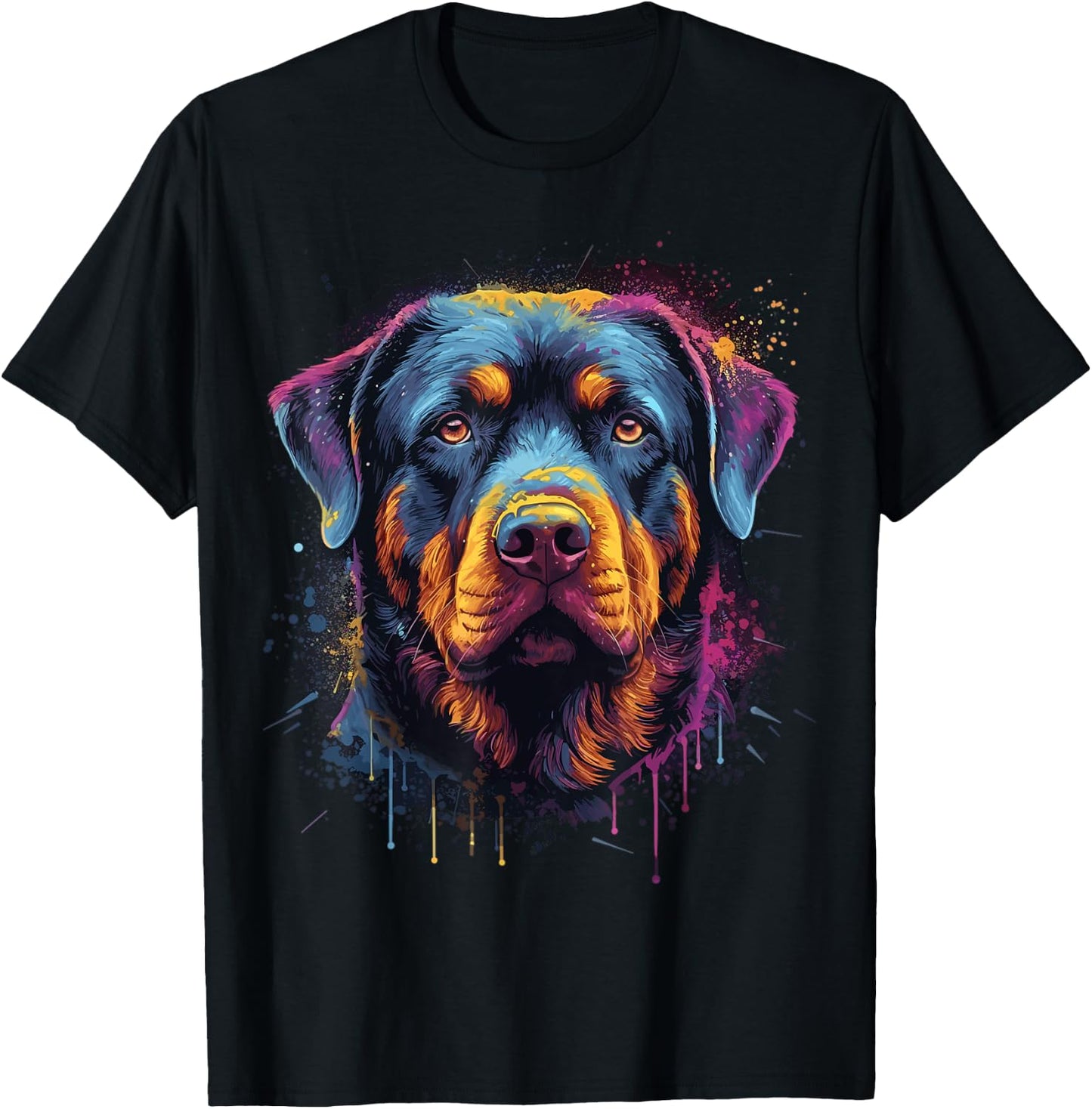 Cute Rottweiler Dog Lover Colorful Men Women Boys Girls T-Shirt - T-Shirt | Black