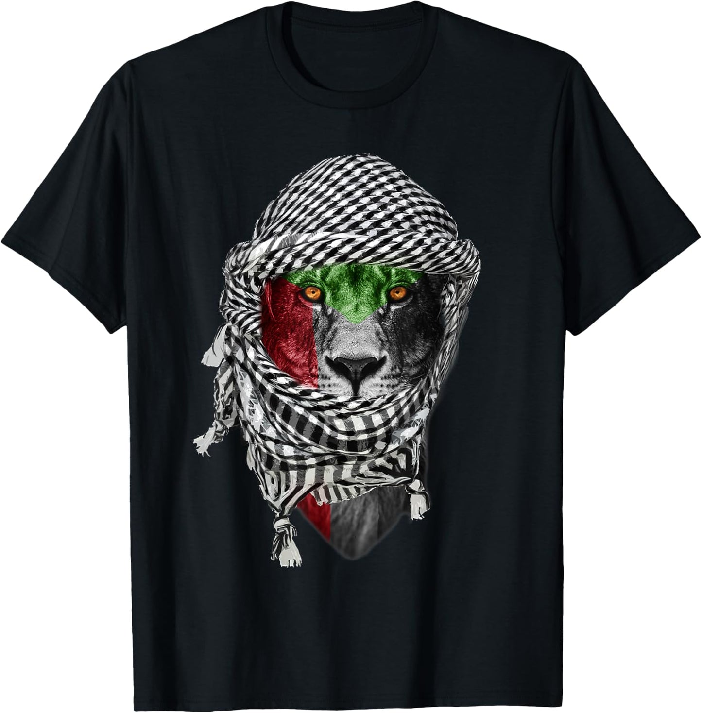 Free Palestine, Palestinian Lion T-Shirt - T-Shirt | Black