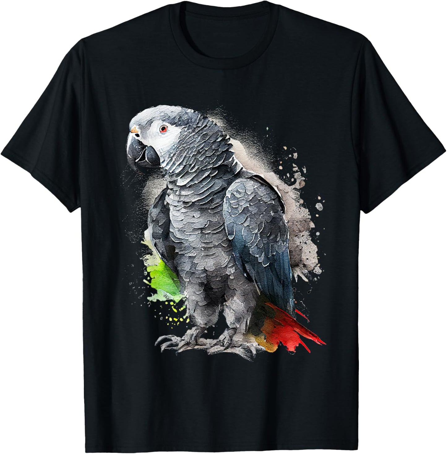 Beautiful African Grey Parrot T-Shirt - T-Shirt | Black