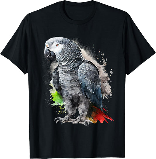 Beautiful African Grey Parrot T-Shirt - T-Shirt | Black