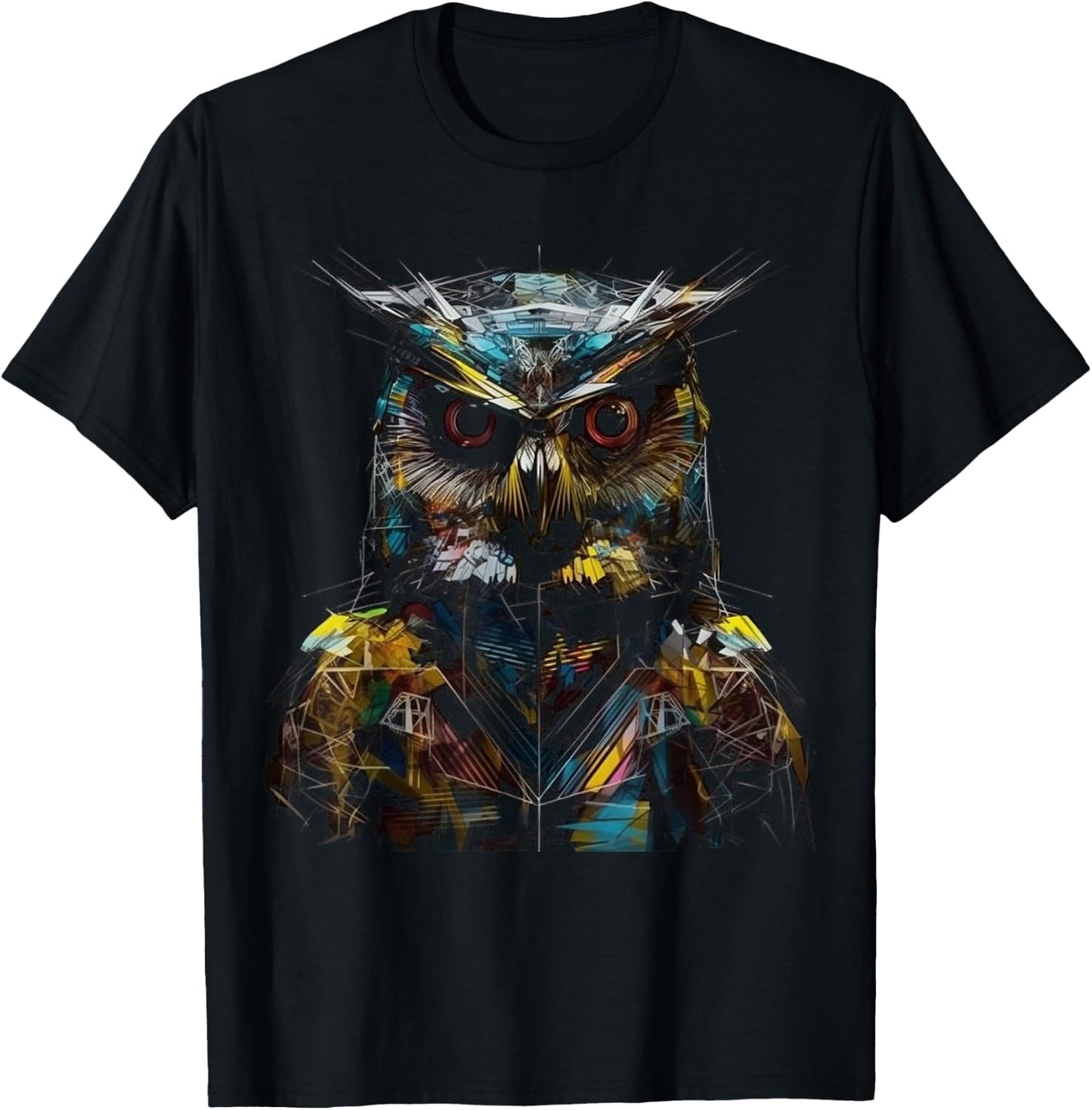 Owl artwork - bird art animal owl T-Shirt - T-Shirt | Black