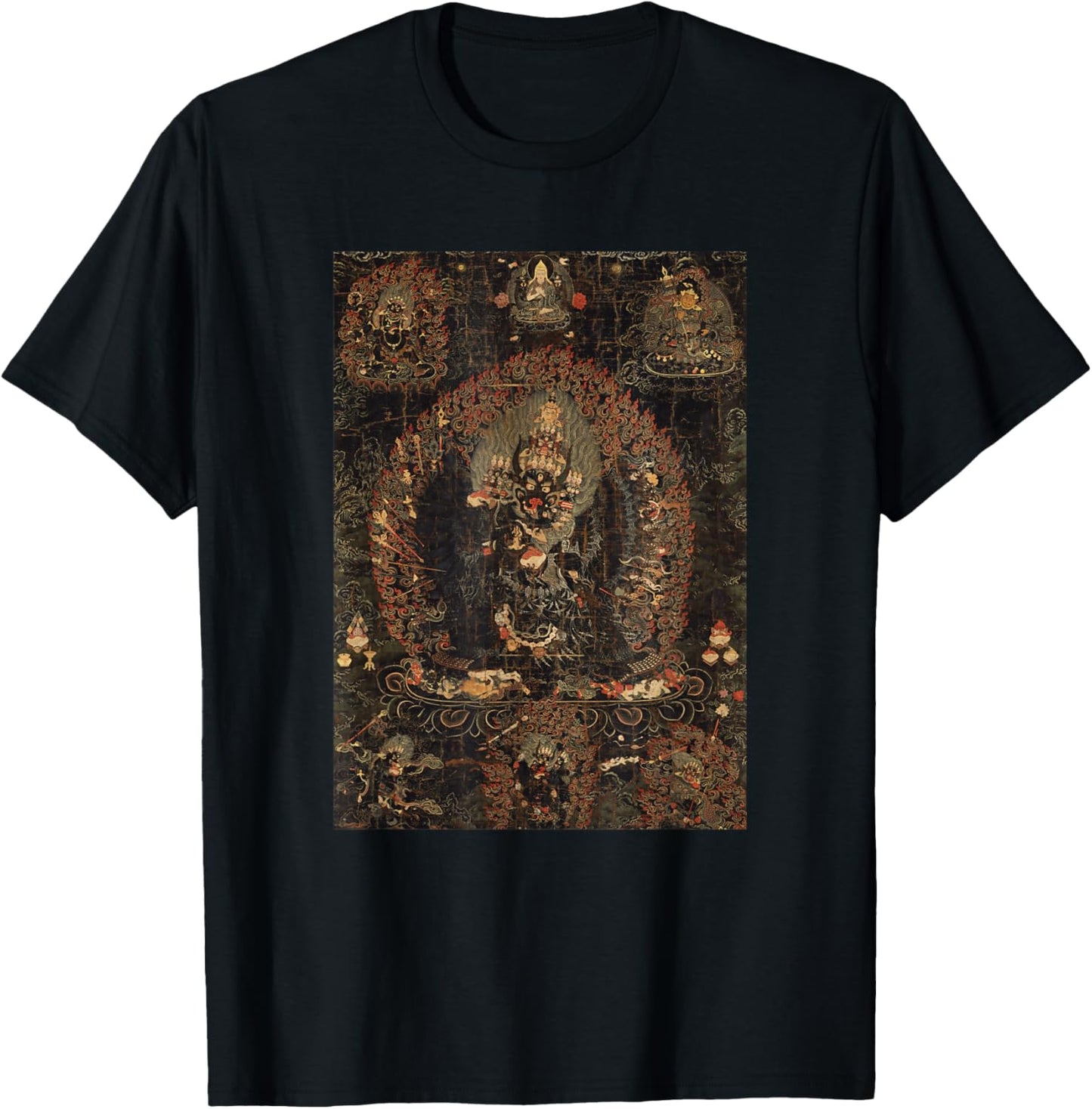 Vajrabhairava Tibetan Buddhist Thangka Art T-Shirt - T-Shirt | Black