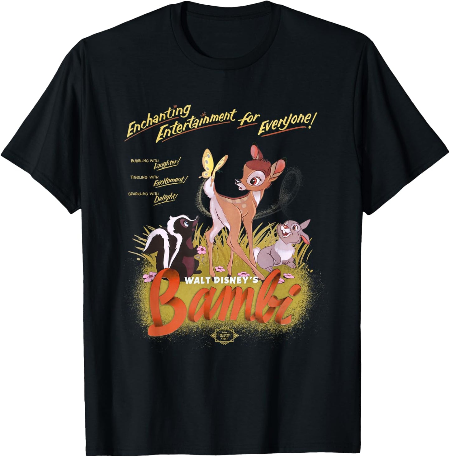 Disney Bambi Vintage Movie Art Classic T-Shirt - T-Shirt | Black